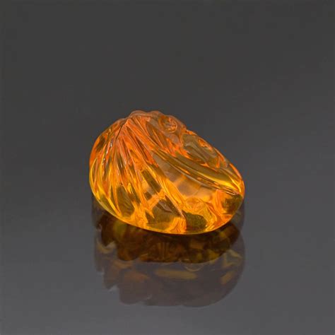 Stunning Bright Orange Fire Opal Carving From Mexico 641 Cts