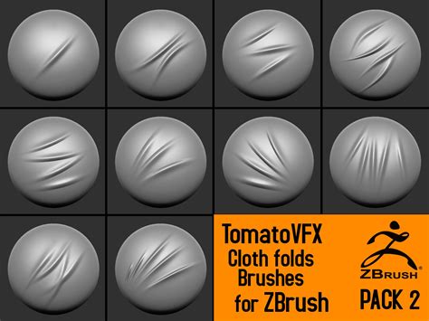 TomatoVFX - Cloth folds brushes PACK 2