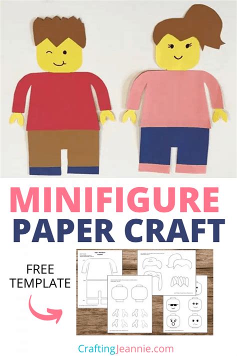 Paper Lego Minifigure Craft Free Template Crafting Jeannie
