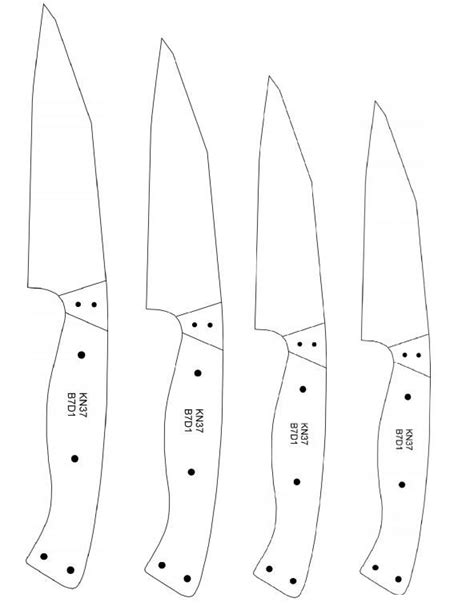 Printable Japanese Kitchen Knife Template