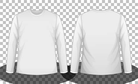 White Long Sleeve T Shirt Front And Back Side 1402068 Vector Art At