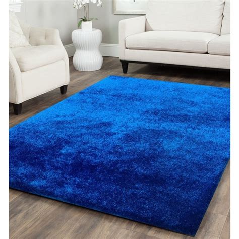 Shop Shag Solid Electric Blue Area Rug 5 X 7 On Sale Free
