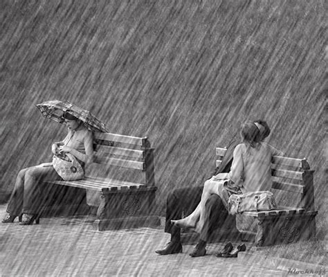 Cute Romantic Couples Black And White Photography In Rain
