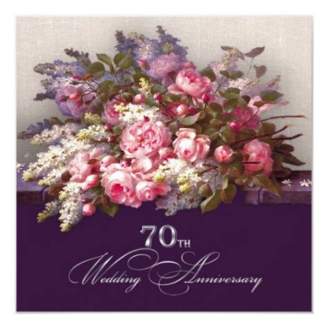 70th Wedding Anniversary Party Invitations Zazzle