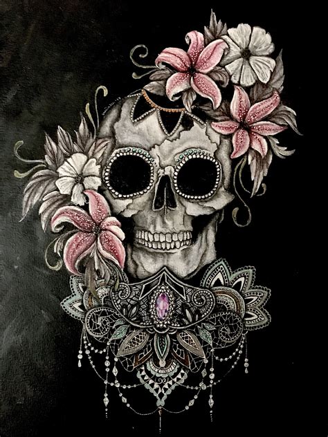 Beautiful Cute Skull Wallpaper Skull Rose Tattoos Skull Girl Tattoo