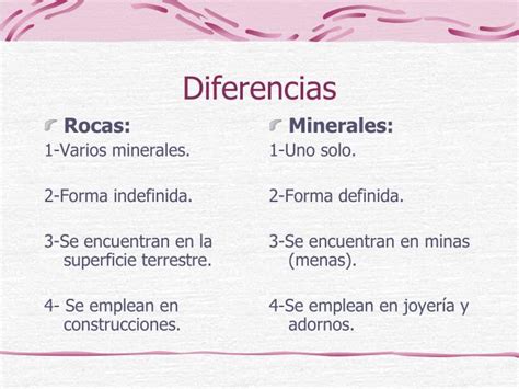 Ppt Diferencias Entre Minerales Y Rocas Powerpoint Presentation Id