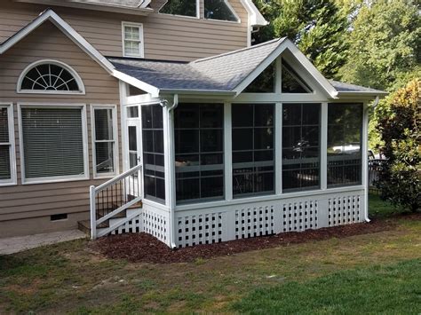 Eze Breeze Screened Porch With Tandg Wood Floor In Davidson Nc