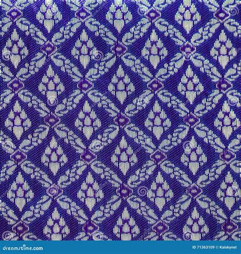 Thai Silk Blue Patternthailand Textile Style Stock Image Image Of