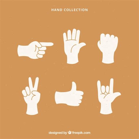 Premium Vector Hands Collection With Different Poses In Hand Drawn Style