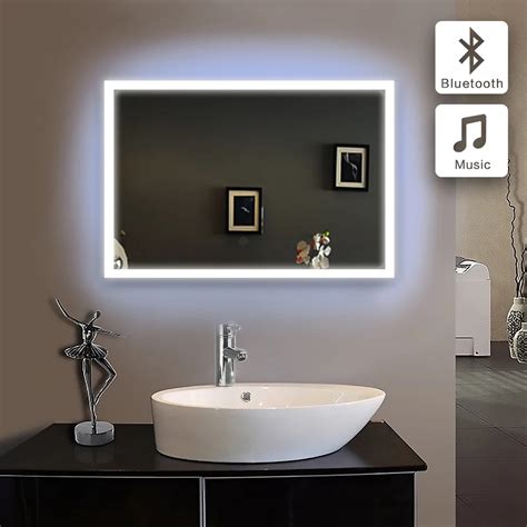 50x70cm Bath Mirror In Bathroom Bluetooth Illuminated Led Piegel Badkamer Glass Mirror Bathroom