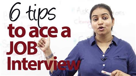 6 Tips To Ace A Job Interview Job Interview Skills Youtube