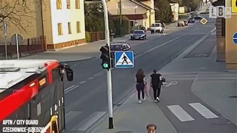 Terrifying Moment Girl Is Pushed Into A Passing Bus As A Friends Joke