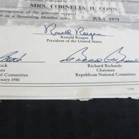 National Republican Victory Certificate 8x101981 Ronald Reagan Ebay