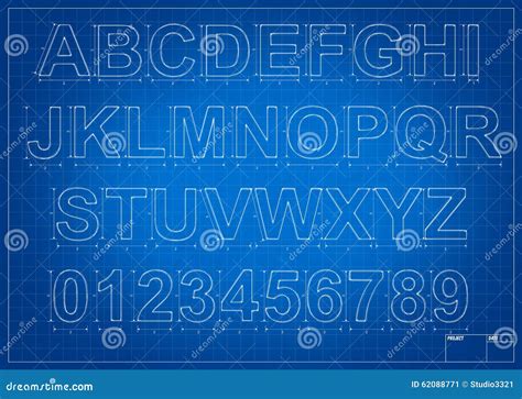 Architect Blueprint Alphabet Letters Stock Image Image Of Letter