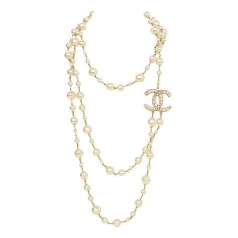 Chanel 2011 X Long Double Strand Faux Pearl Necklace W Cc At 1stdibs