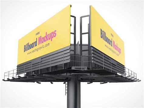 Multi Direction Outdoor Billboard Advertising Psd Mockup Psd Mockups
