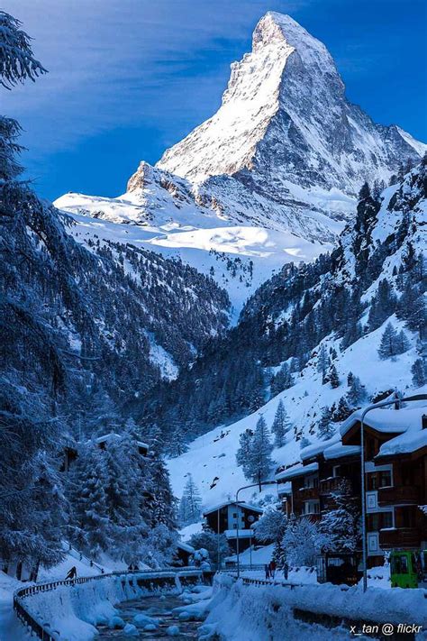 Matterhorn Swiss Alps View From Zermatt Beautiful Places To Visit