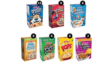 Kelloggs Breakfast Cereal Single Serve Boxes Variety Pack 48 Count