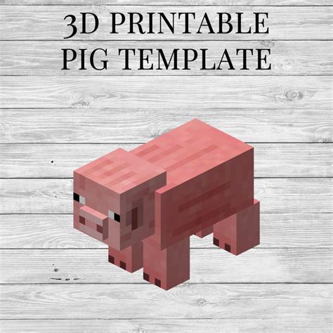 Pig Printable Minecraft Pig Papercraft Template