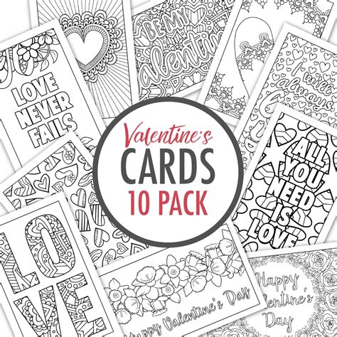Download fun valentine coloring pages from hallmark artists. Valentine's Day Cards (Set of 10) - Sarah Renae Clark - Coloring Book Artist and Designer