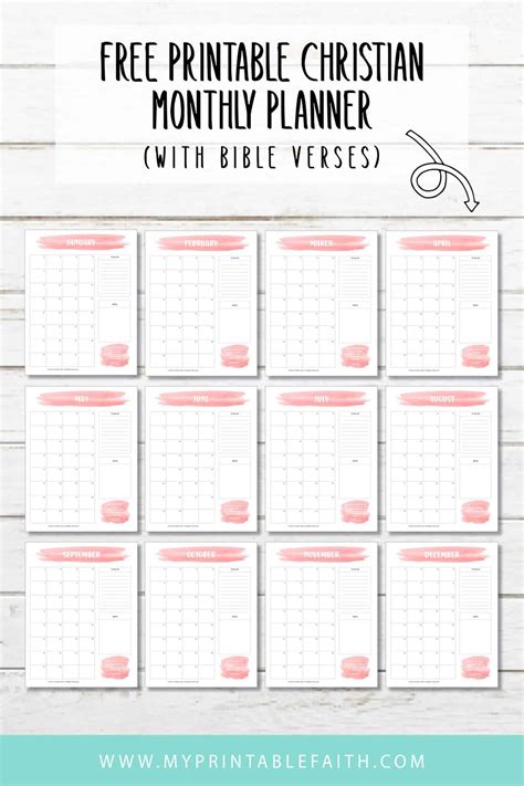 Free Christian Printable Monthly Calendar Vertical My Printable Faith