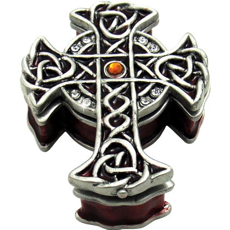 Objet d'Art 'St Patrick's Celtic Cross' Celtic Cross Trinket Box