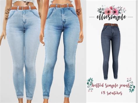 Elliesimple Belted Simple Jeans The Sims 4 Download