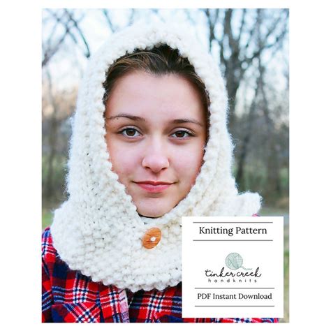 Knitting Pattern For Hood Cowl Hooded Cowl Pattern Hood Cowl Etsy
