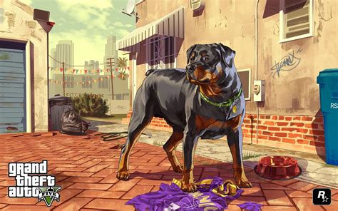 Grand Theft Auto V Gta5 Dog Artwork Game 6970677