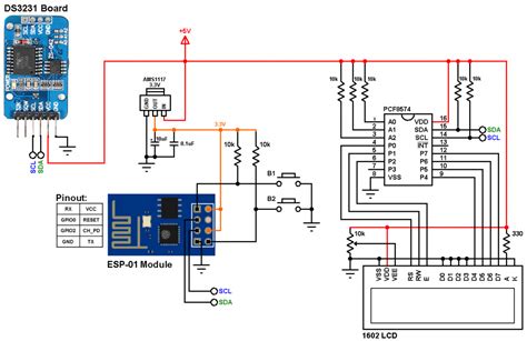 Esp8266 Esp 01 Real Time Clock With Ds3231ds1307 Simple Projects