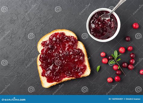 Crispy Sandwich With Cranberry Sauce Stock Image Image Of Jelly