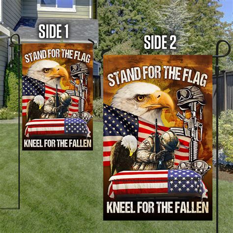 Stand For The Flag Kneel For The Fallen Us Veteran Memorial Flag