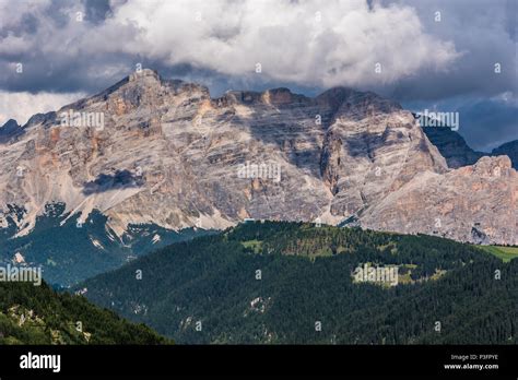 Dolomites Italy Val Gardena Passo Sella Stock Photo Alamy