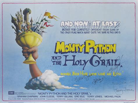 Monty Python And The Holy Grail 1975 Poster British Signed By John