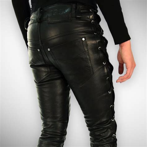 men s gay leather pants genuine lambskin lace up style gay pants handmade leather bluff lgbt gay