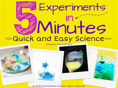5 Experiments In 5 Minutes Ebook Easy Science Experiments Science