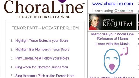 Tenor Part Mozart Requiem Youtube