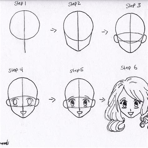 Image Result For Anime Outline Girl Step By Step Anime Drawings