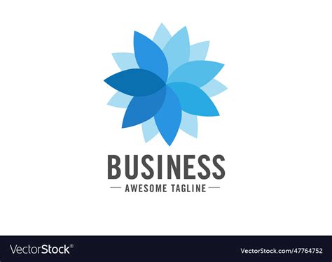 Abstract Blue Lotus Flower Logo Royalty Free Vector Image