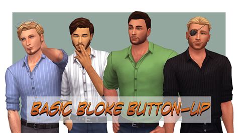 Sims 4 Maxis Match Cc — Quiddity Jones Basic Bloke Button Ups An Addon