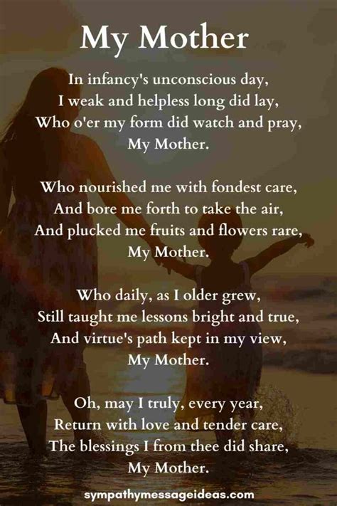 The 43 Most Touching Funeral Poems For Moms Sympathy Card Messages Mom Poems Funeral Poems