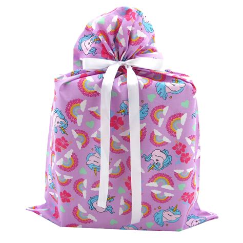 Unicorn Gift Bag VZWraps Reusable Fabric Gift Bags