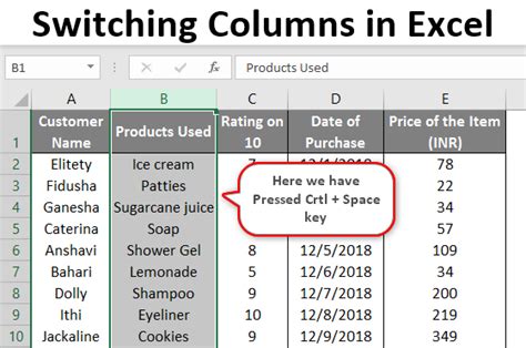 Switching Columns In Excel Laptrinhx