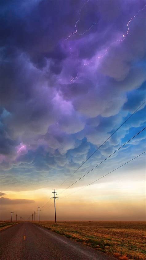 1080x1920 1080x1920 Clouds Road Lightning Wallpaper Coolwallpapersme