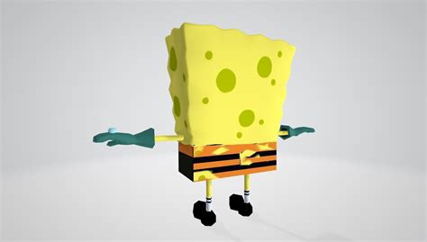 3d Model Cartoon Character Spongebob 08 Vr Ar Low Poly Cgtrader