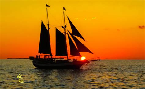Key West Sunset Racing The Tall Ship Sun In The Sails Photograph By