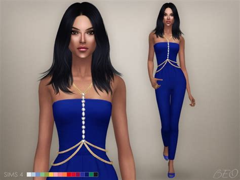 Body Chain And Jumpsuit Crista At Beo Creations Sims 4 Updates