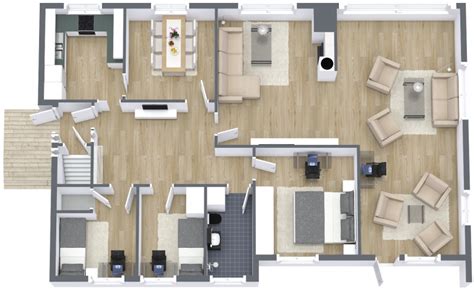Roomsketcher provides an online floor plan and home design solution that lets you create floor plans, furnish and decorate them and visualize your design in impressive 3d. Karls Uchermannsvei 8 - Hovedetasje - 3D Floor Plan