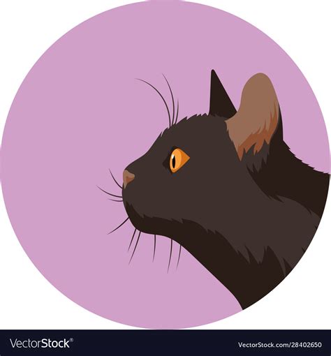 Profile Portrait A Black Cat Royalty Free Vector Image