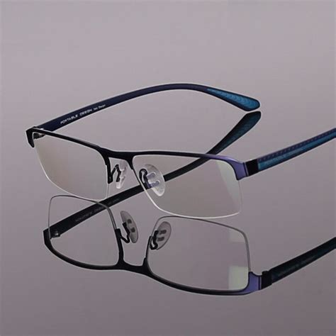 buy half rimmed glasses men alloy eyeglass frames optical men s designer